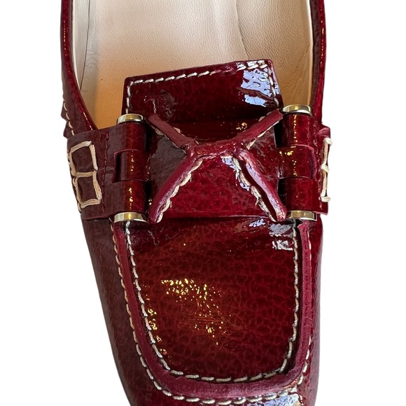 TOD'S Red Patent Leather Top-stitched Pumps Shoes Size 7 - Picture 7 of 7